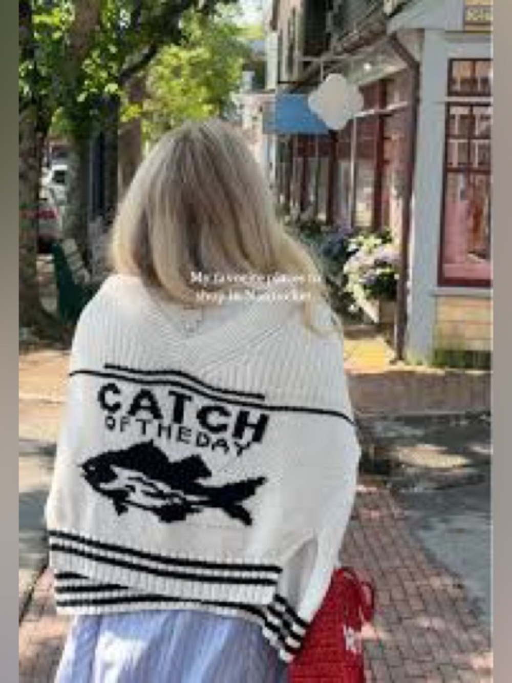Anthropologie Maeve Catch of the Day Viral Linen Preppy Sweater M - Picture 15 of 15